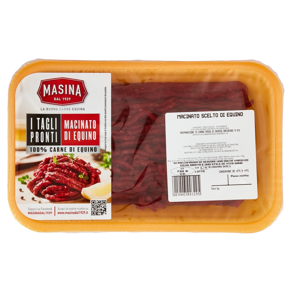 Masina I Tagli Pronti Macinato Scelto di Equino 0,300 kg