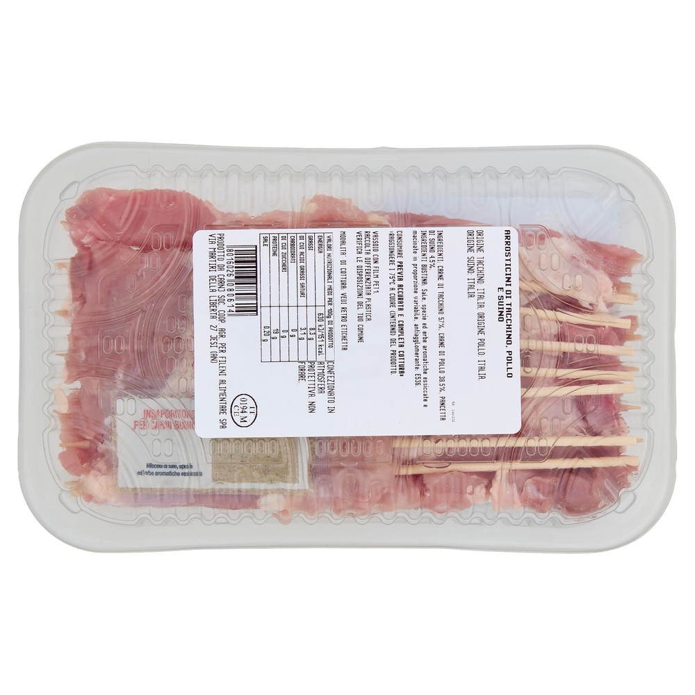 Fileni Arrosticini di Tacchino, Pollo e Suino 0,340 kg