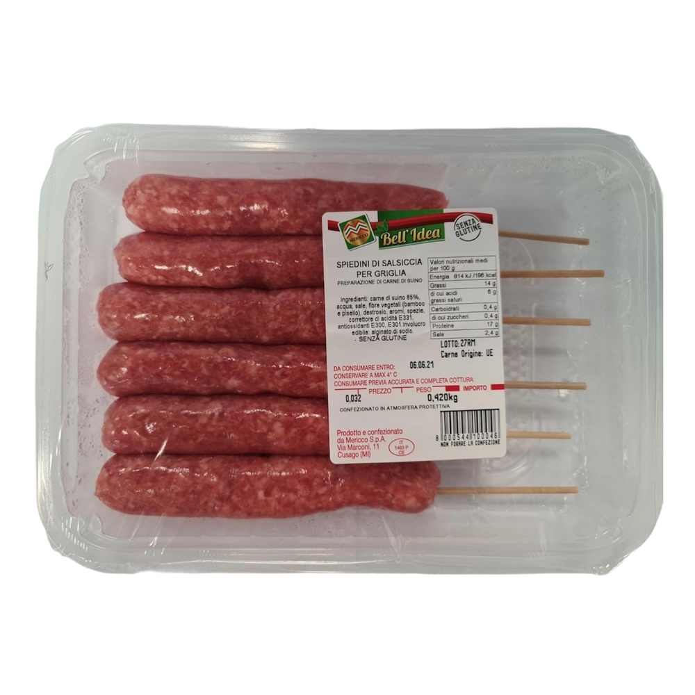 Spiedini di salsiccia per griglia, 420 g