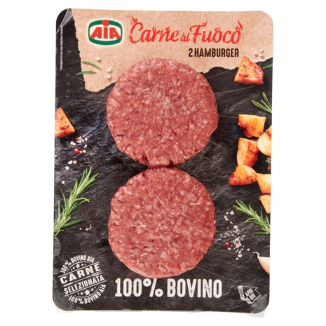 Aia Carne al Fuoco 2 Hamburger 100% Bovino 0,200 kg