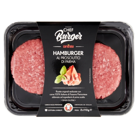 carnitalia Chef Burger Hamburger al Prosciutto di Parma 2 x 110 g