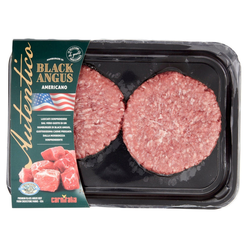 carnitalia Autentico Hamburger di Black Angus Americano 0,220 kg