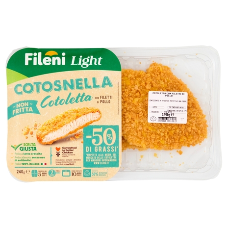 Fileni Light Cotosnella Cotoletta con Filetti di Pollo non Fritta 240 g