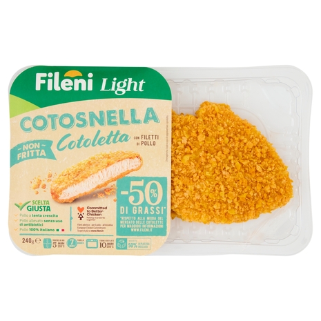 Fileni Light Cotosnella Cotoletta con Filetti di Pollo non Fritta 240 g