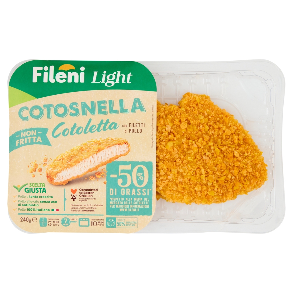 Fileni Light Cotosnella Cotoletta con Filetti di Pollo non Fritta 240 g