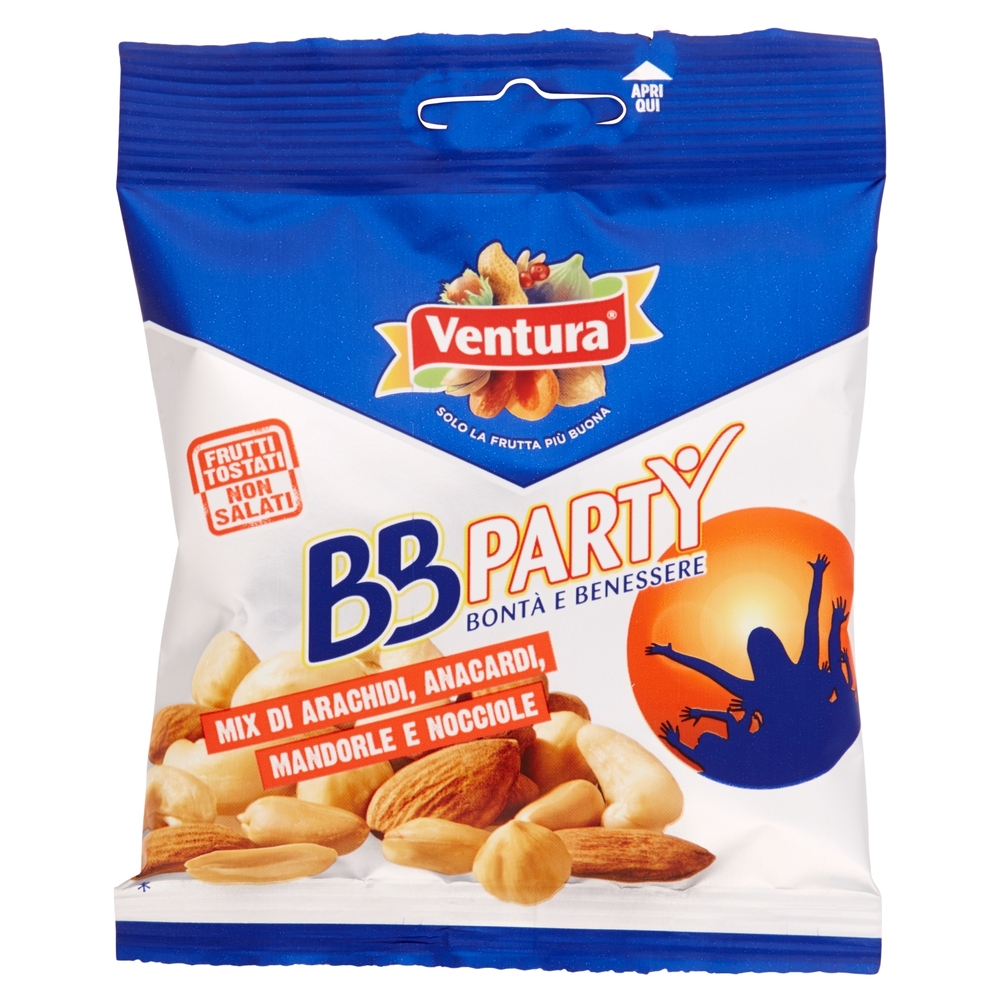 Ventura BBParty Mix di Arachidi, Anacardi, Mandorle e Nocciole 50 g