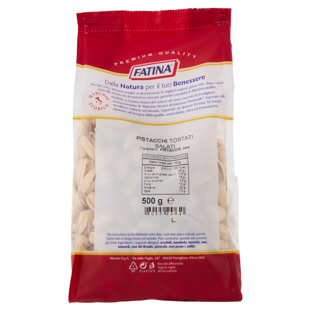 Fatina Frutta Secca Tostata Pistacchi Tostati Salati 500 g