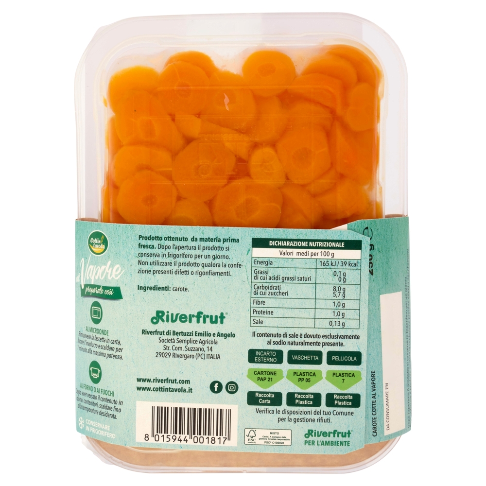 Cottin tavola al Vapore Carote 250 g