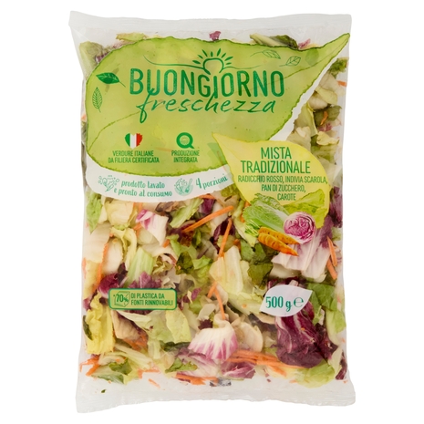 Buongiorno freschezza Mista Tradizionale Radicchio, Indivia, Pan di Zucchero, Carote 500 g