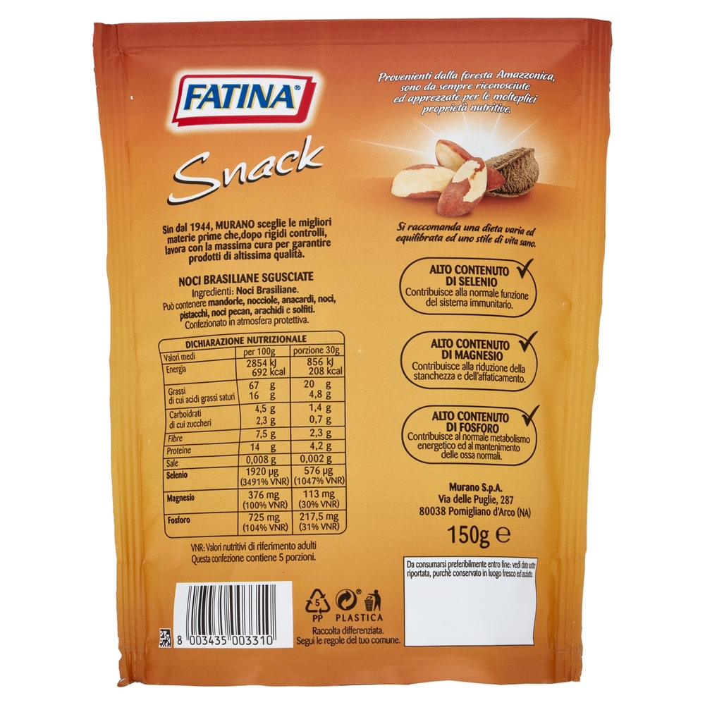 Fatina Snack Noci Brasile Sgusciate 150 g