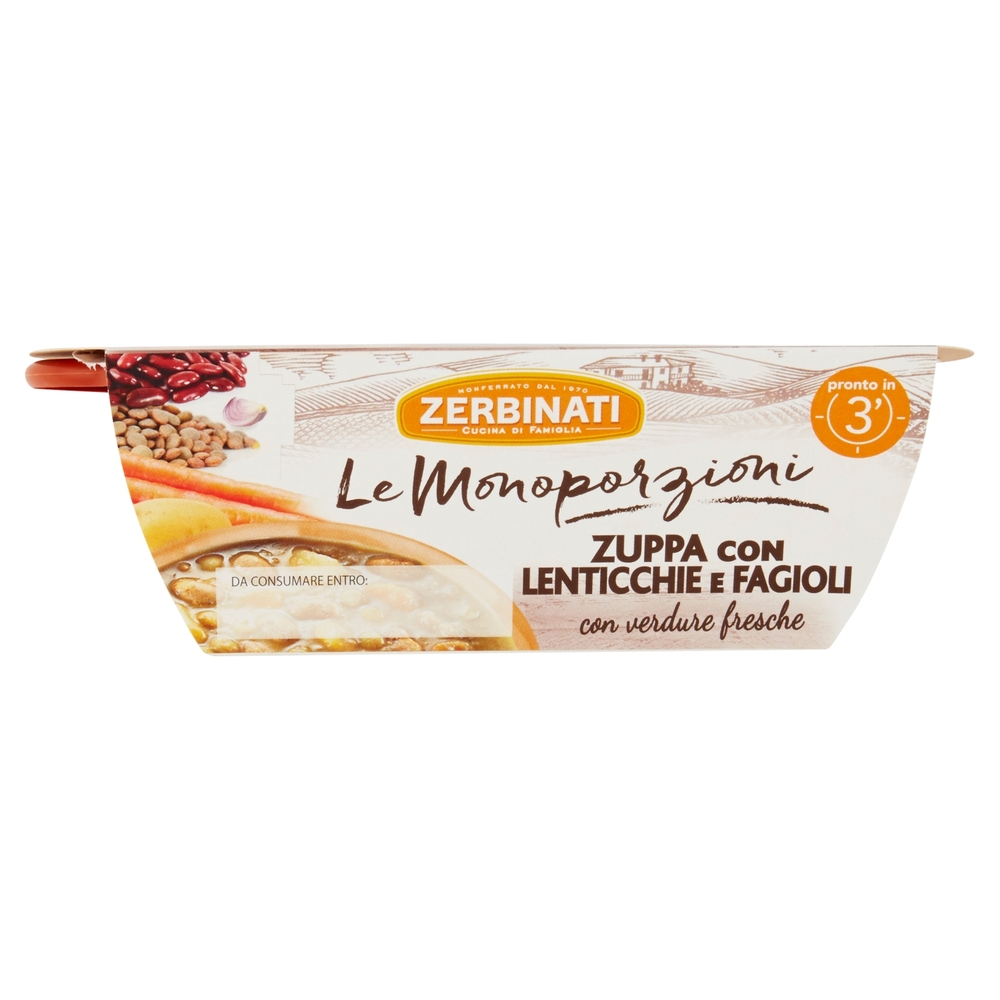 Zerbinati Le Monoporzioni Zuppa con Lenticchie e Fagioli 310 g
