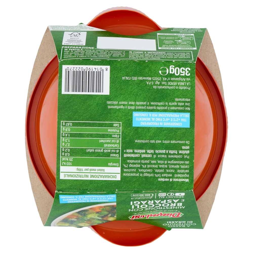 DimmidiSì Minestrone con Broccoli e Asparagi Monoporzione 350 g