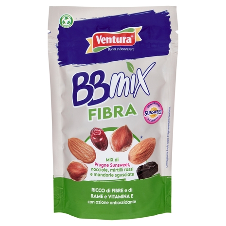 Ventura BBmix Fibra Mix di Prugne Sunsweet, nocciole, mirtilli rossi e mandorle sgusciate 150 g