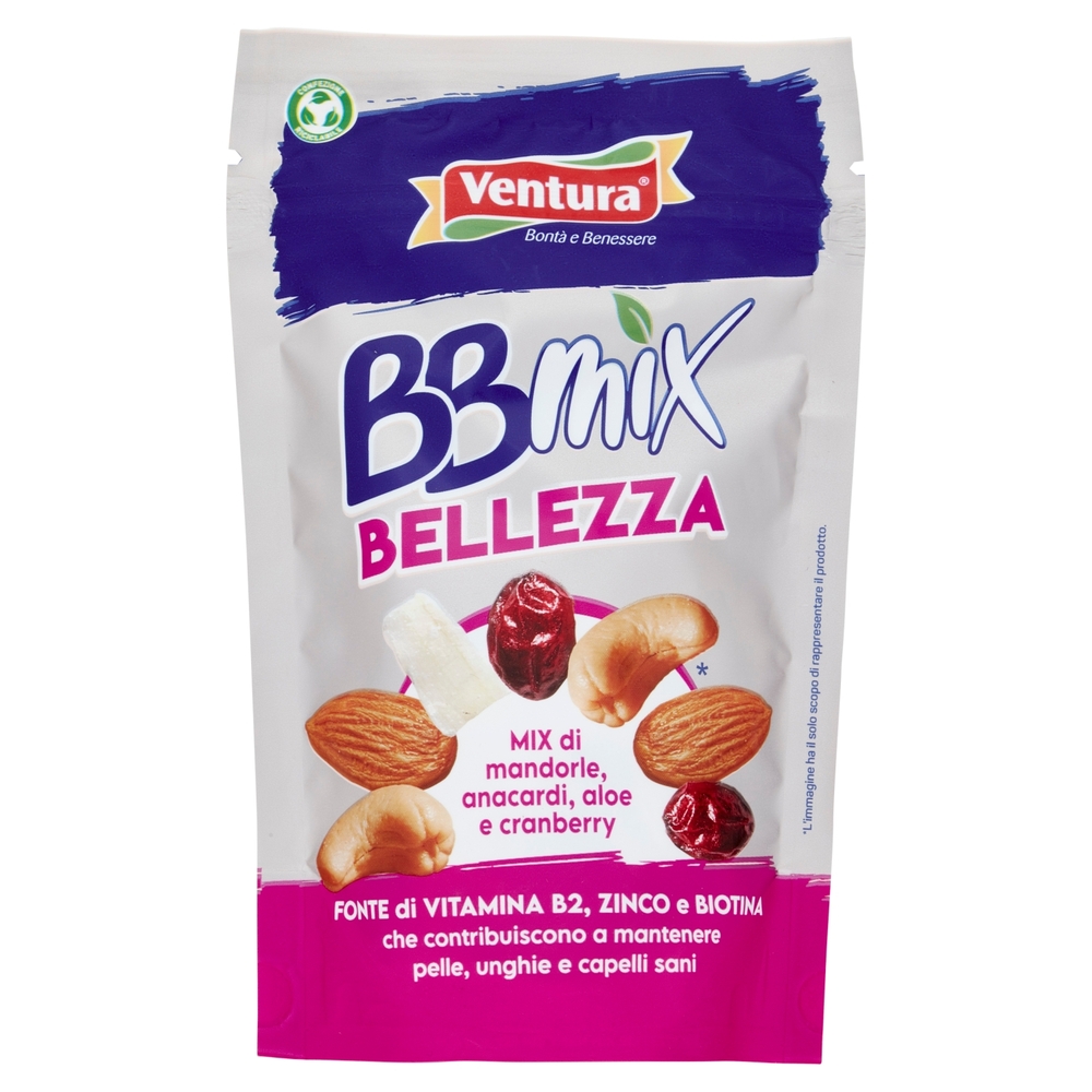 Ventura BBmix Bellezza Mix di mandorle, anacardi, aloe e cranberry 150 g