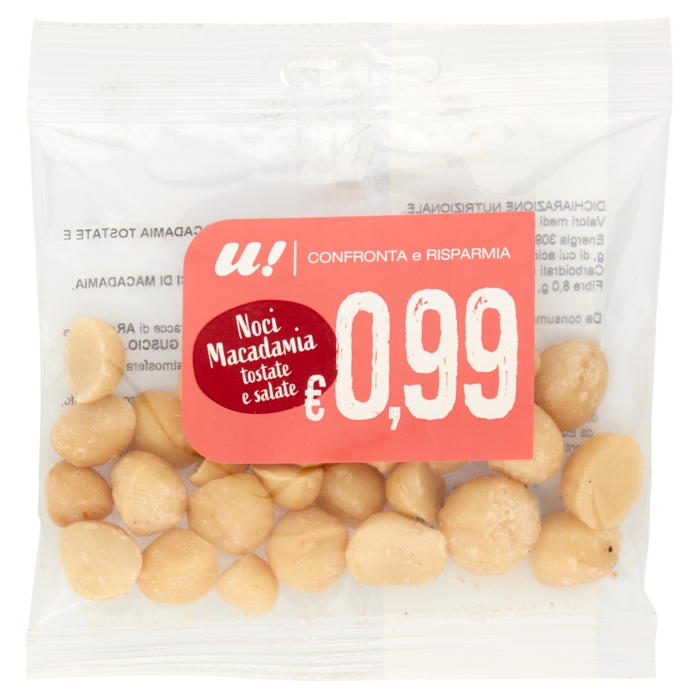 Noci di Macadamia Tostate e Salate, 30 g