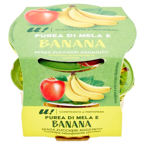 Purea Mela e Banana, 2x100 g
