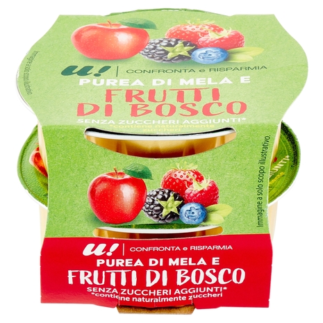 Purea Mela e Frutti di Bosco, 2x100 g