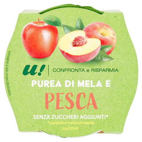 Purea Mela e Pesca, 2x100 g