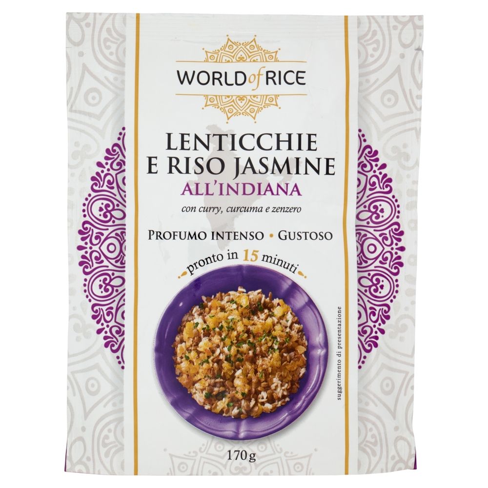 World of Rice Lenticchie e Riso all'Indiana, 170 g