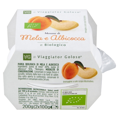 Mousse Mela e Albicocca BIO, 200 g