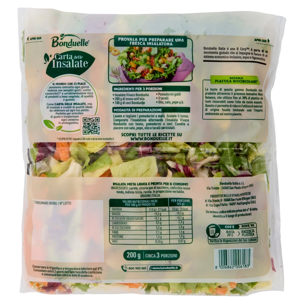 Bonduelle Carta delle Insalate Ricetta Vivace 200 g
