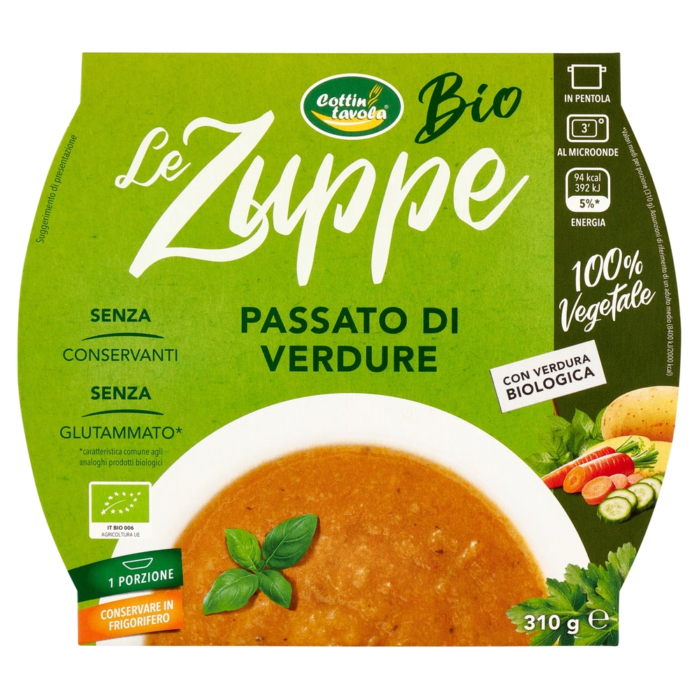 Cottin tavola Le Zuppe Bio Passato di Verdura 310 g