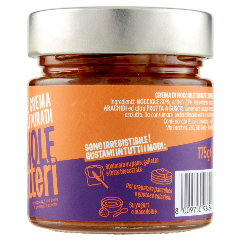 Euro Company 100% Crema Pura di Nocciole & datteri 175 g