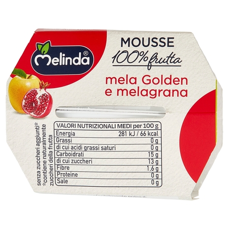 Melinda Mousse mela Golden e melagrana 2 x 100 g