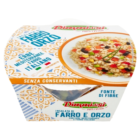 DimmidiSì Piatti Freschi Insalata di Farro e Orzo con Erbe Mediterraneo e Farro Italiano 200 g