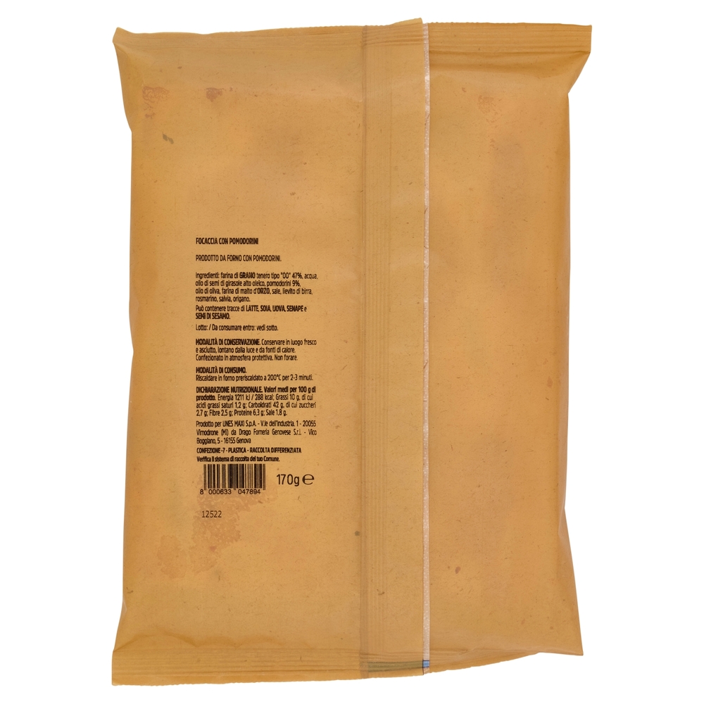 Focaccia con Pomodorini il Viaggiator Goloso