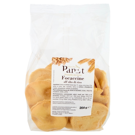 PanEt Focaccine all'olio di riso 200 g