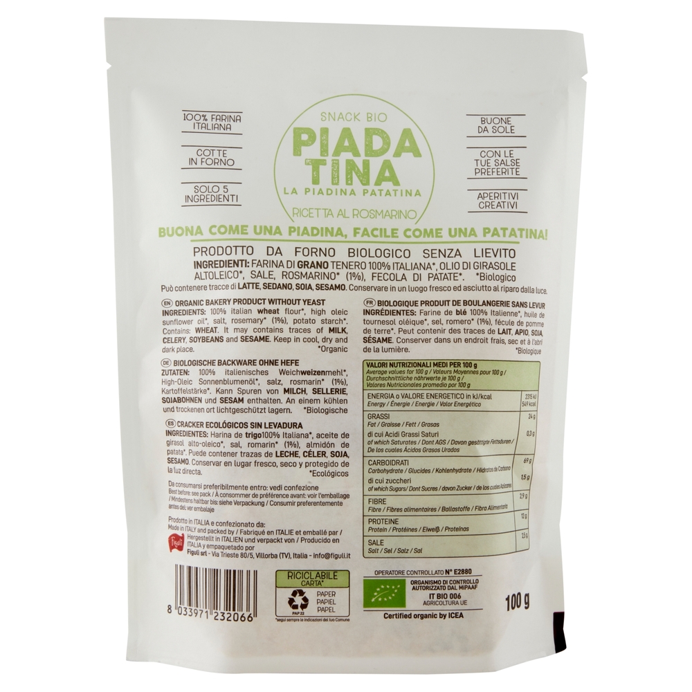 Figulì Piadatina Ricetta al Rosmarino 100 g