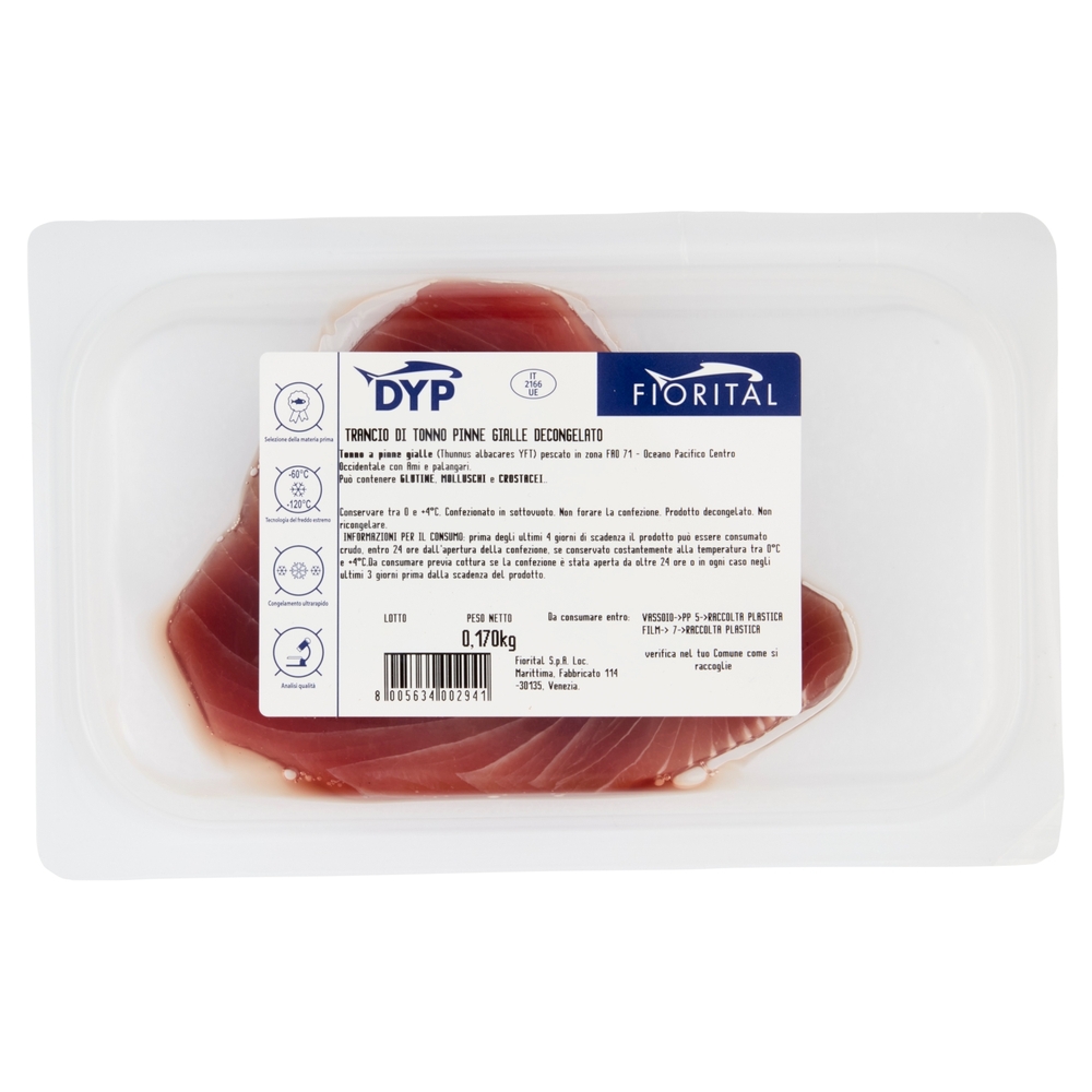 Fiorital Dyp Trancio di Tonno Pinne Gialle Decongelato 0,170 kg