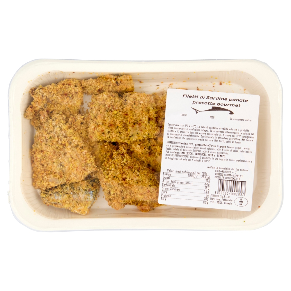 Filetti di Sardine panate precotte gourmet 0,200 kg