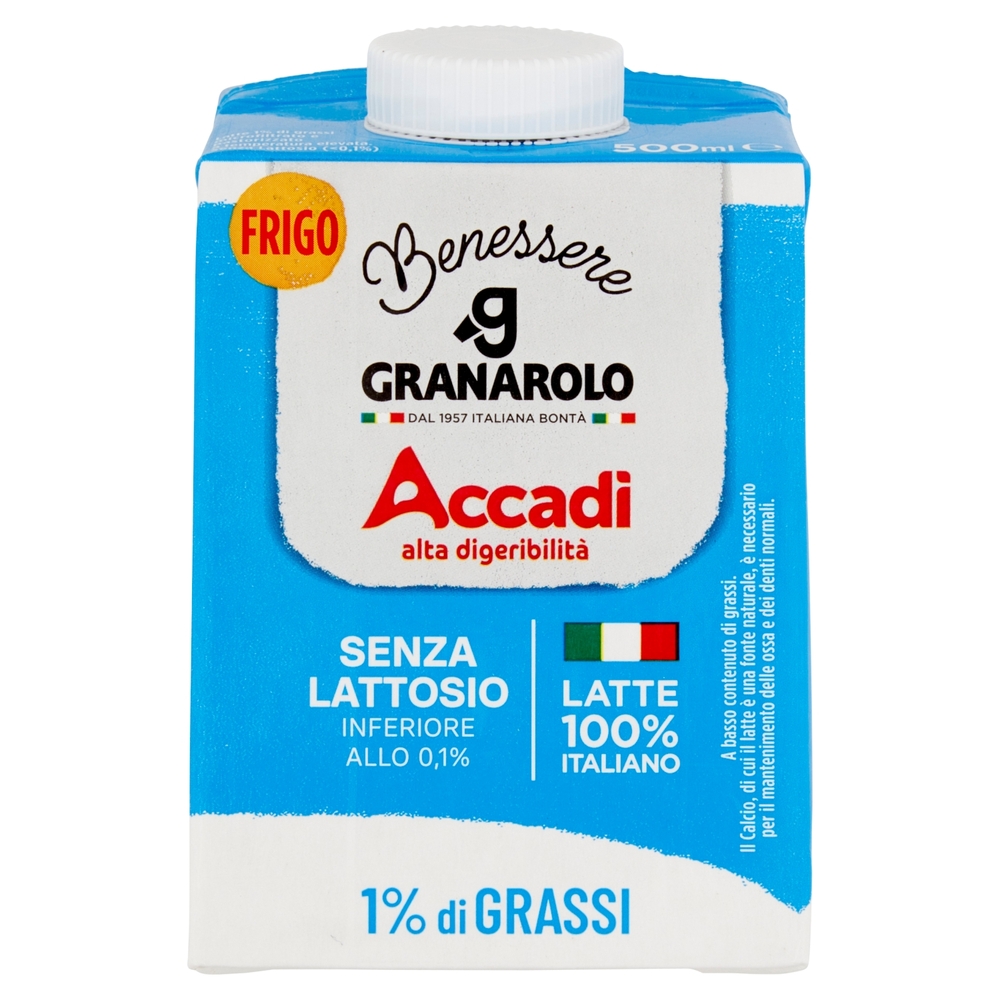 Latte Benessere Senza Lattosio 1% di Grassi, 500 ml