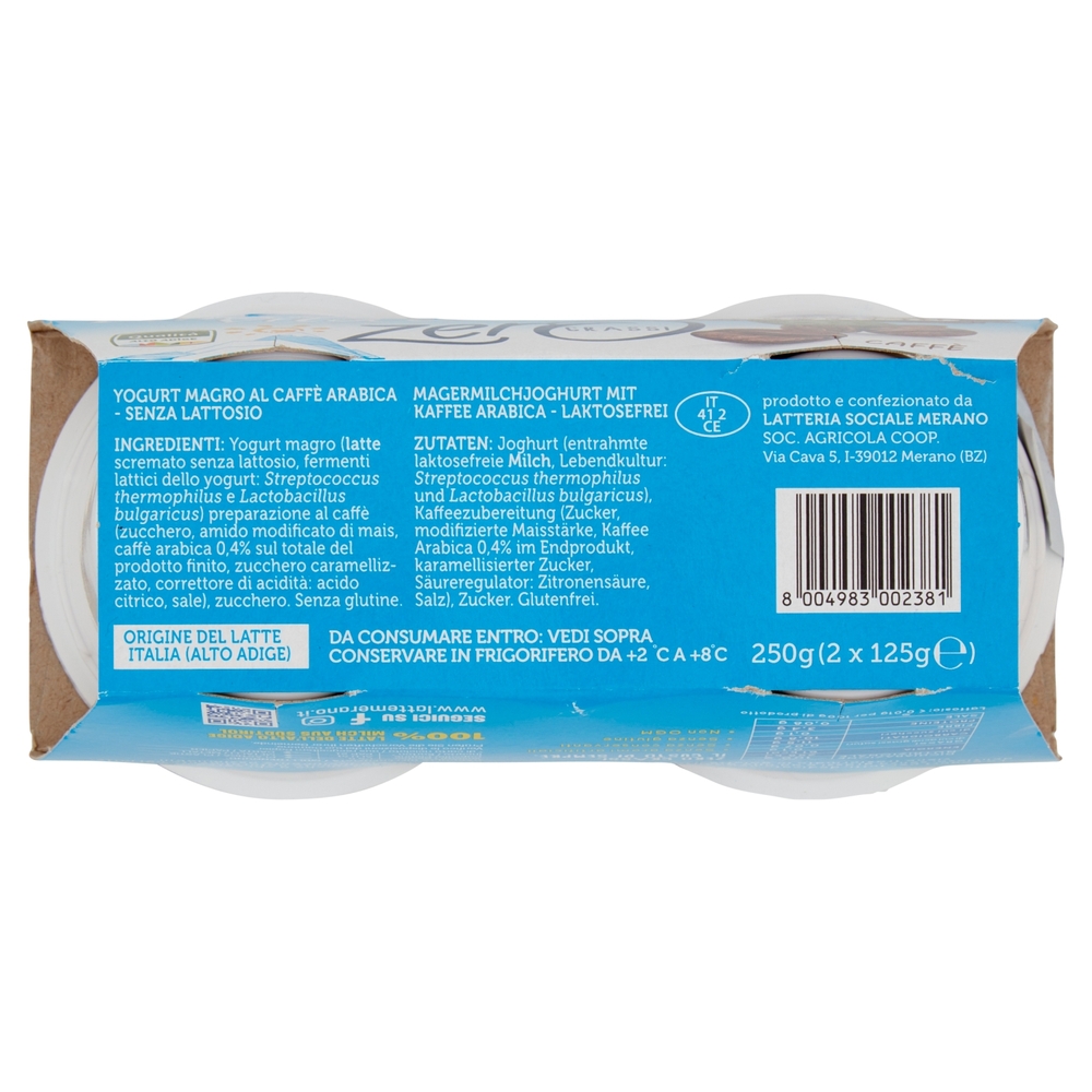 Yogurt magro bianco senza lattosio 125g x 2