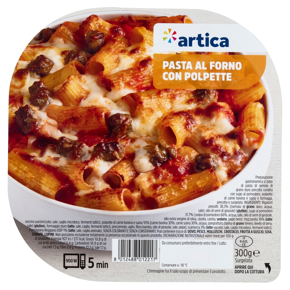 artica Pasta al Forno con Polpette Surgelata 300 g