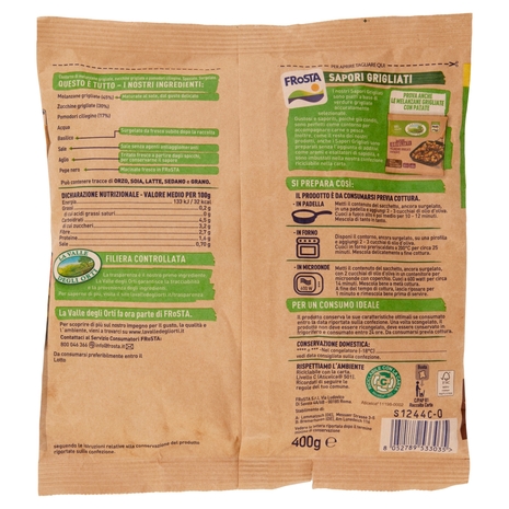 La Valle Degli Orti Sapori Grigliati Melanzane e Zucchine Grigliate con Pomodori Ciliegino 400 g