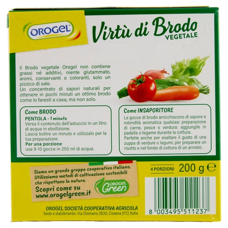 Orogel Virtù di Brodo Vegetale Surgelati 200 g