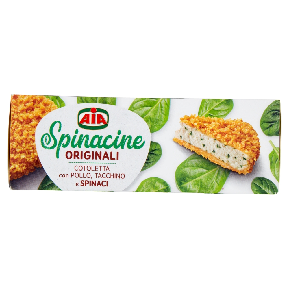 Aia Spinacine Originali Cotoletta con Pollo, Tacchino e Spinaci Surgelate 300 g