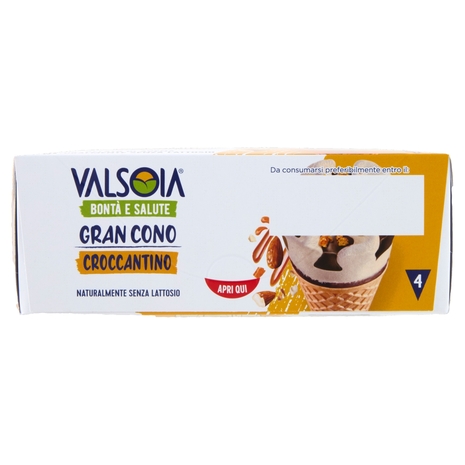 Valsoia Bontà e Salute Gran Cono Croccantino con Mandorle Caramellate 4 x 75 g
