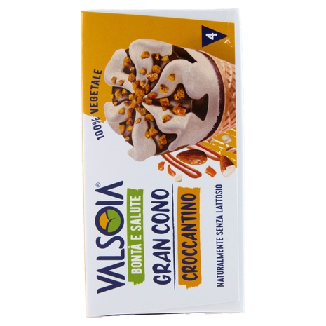 Valsoia Bontà e Salute Gran Cono Croccantino con Mandorle Caramellate 4 x 75 g