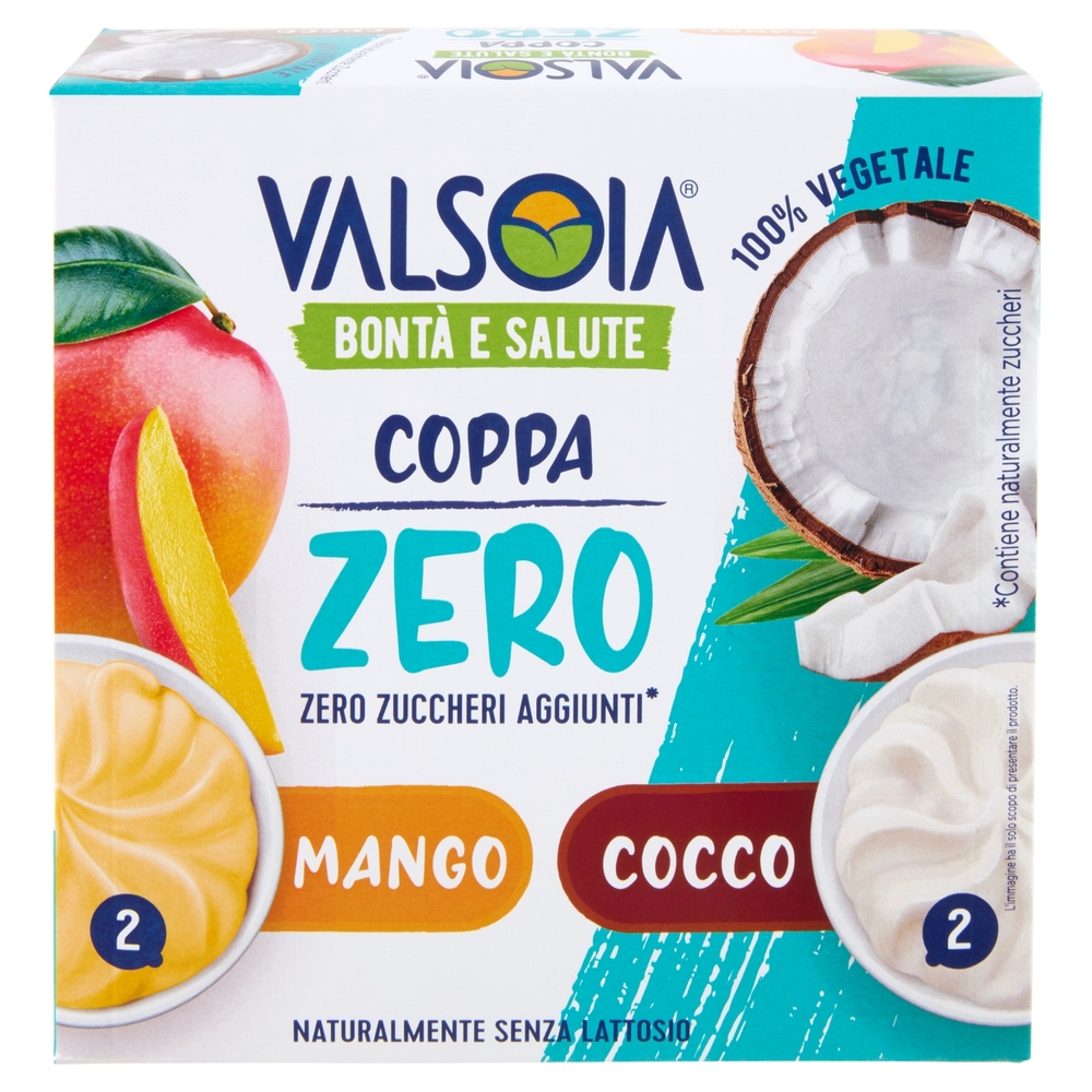 Valsoia Bontà e Salute Coppa Mango Cocco Zero Zuccheri Aggiunti* 4 x 70 g