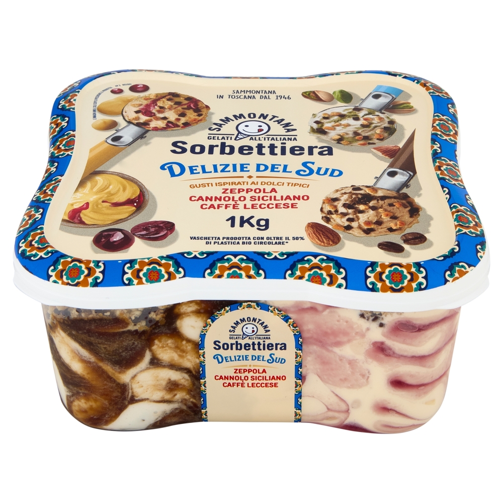 Sammontana Sorbettiera Delizie del Sud Zeppola, Cannolo Siciliano, Caffè Leccese 1 Kg