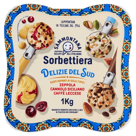 Sammontana Sorbettiera Delizie del Sud Zeppola, Cannolo Siciliano, Caffè Leccese 1 Kg
