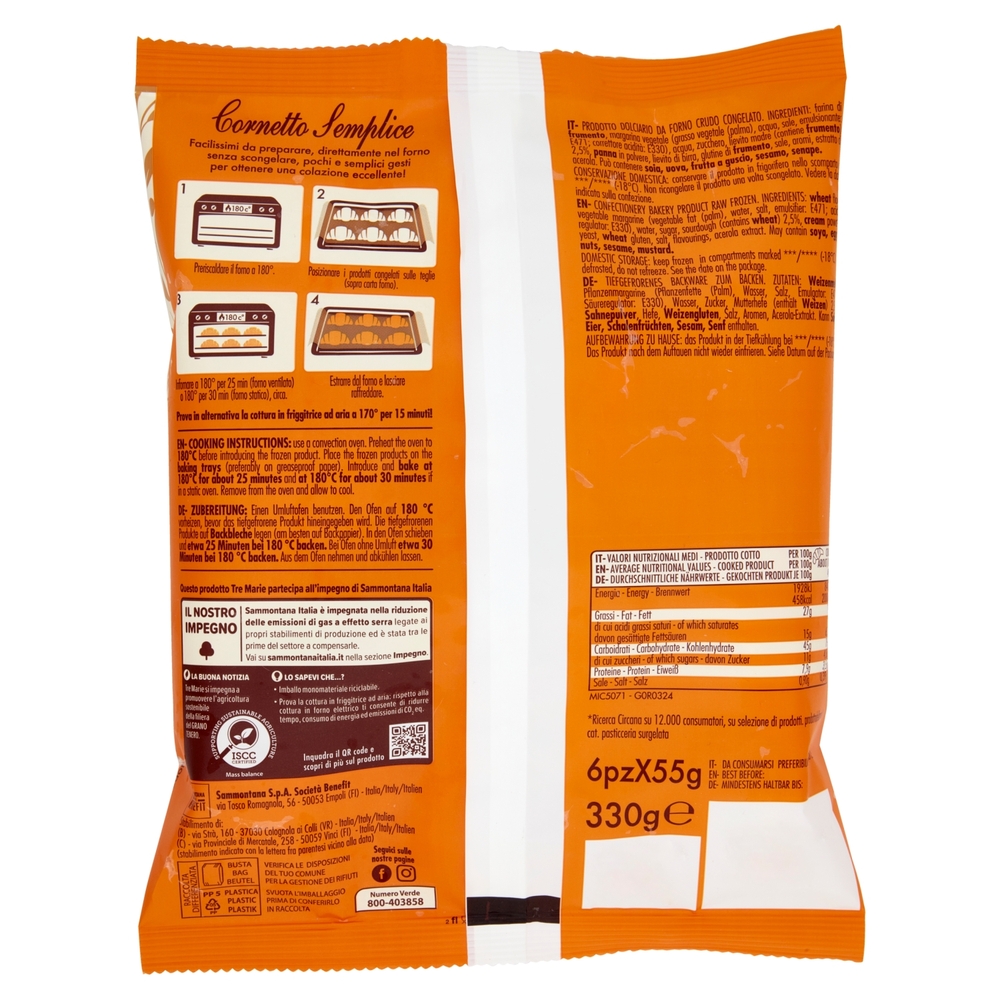 Tre Marie Cornetto Semplice 6 x 55 g