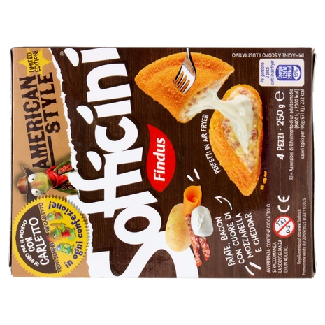 Sofficini Findus 4 Sofficini Patate, Bacon Con Cuore di Mozzarella e Cheddar 250 g
