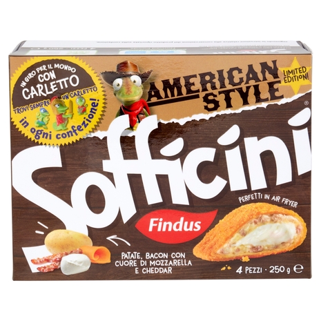 Sofficini Findus 4 Sofficini Patate, Bacon Con Cuore di Mozzarella e Cheddar 250 g