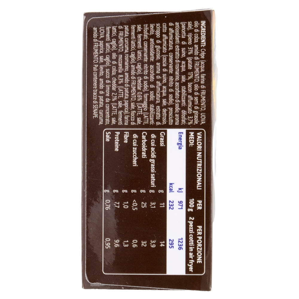 Sofficini Findus 4 Sofficini Patate, Bacon Con Cuore di Mozzarella e Cheddar 250 g