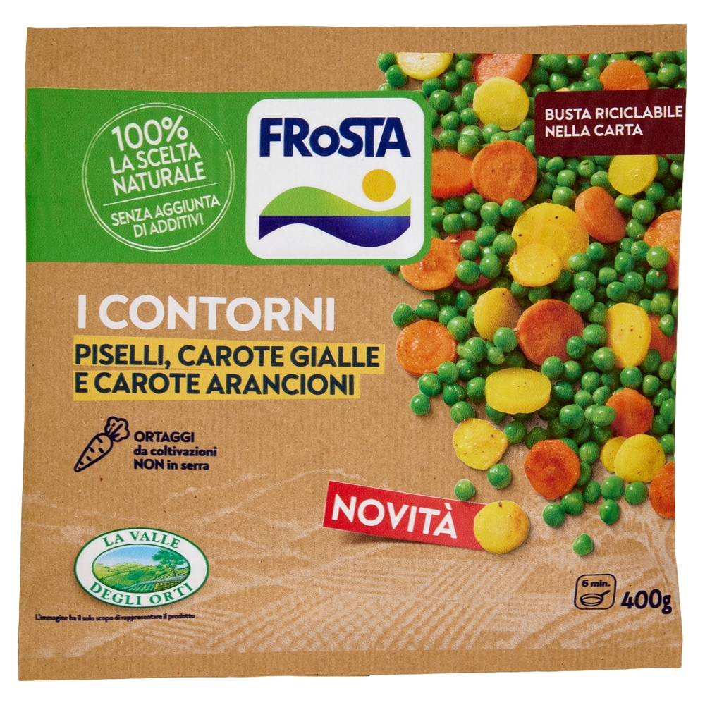 FRoSTA i Contorni Piselli, Carote Gialle e Carote Arancioni 400 g